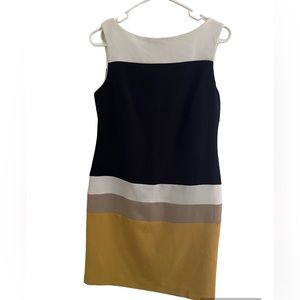 Dress Barn Women’s Size 4 Sleeveless Dress| Mid Length| White| Black | Yellow‎